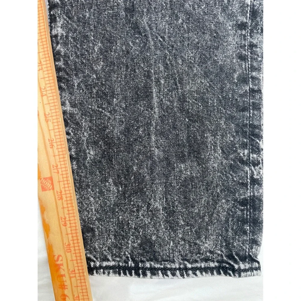 Levi's 501 CT Acid Wash Jeans 40x32 Black Button Fly Grunge Tapered